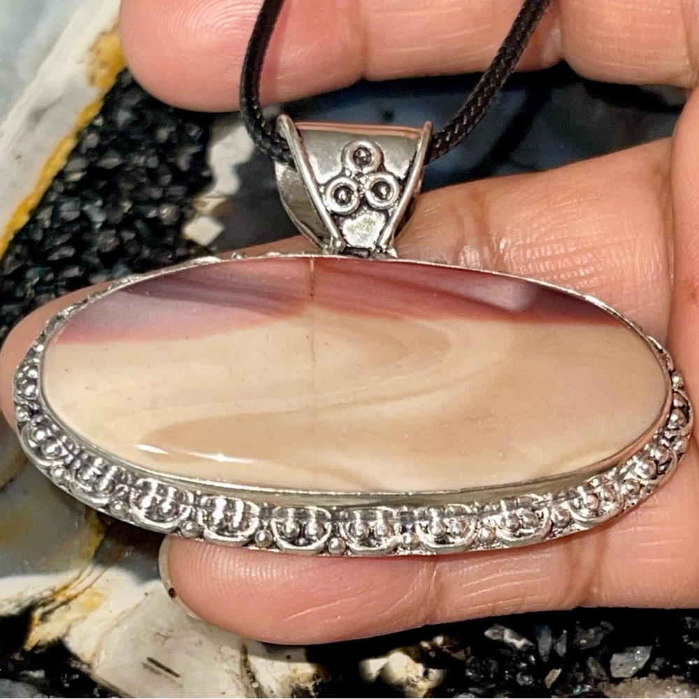 Burgundy Brown Mookaite Pendant